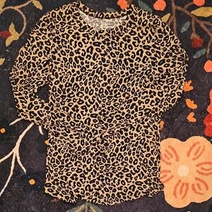 No Boundaries Black and Tan Leopard Print Long Sleeve Tee